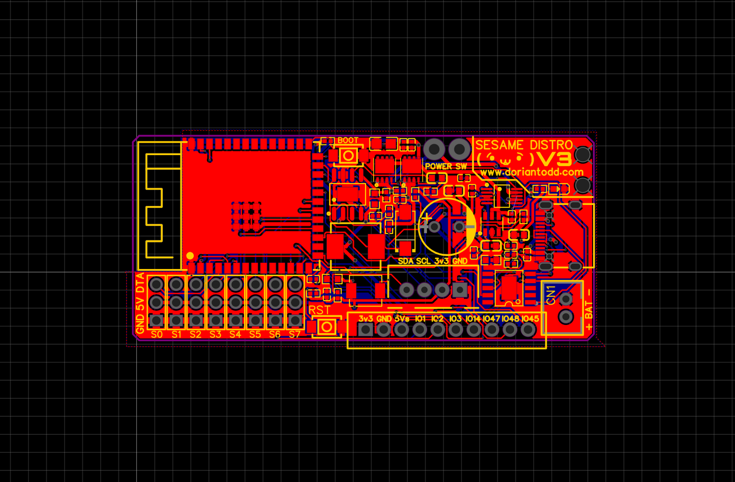 Sesame Distro Board V3 PCB